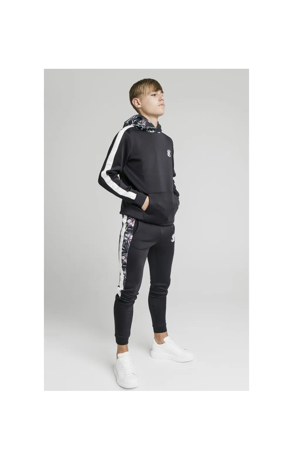 Illusive London Dark Tropical Taped Hoodie - Navy sold by Siksilk product image thumbnail 5