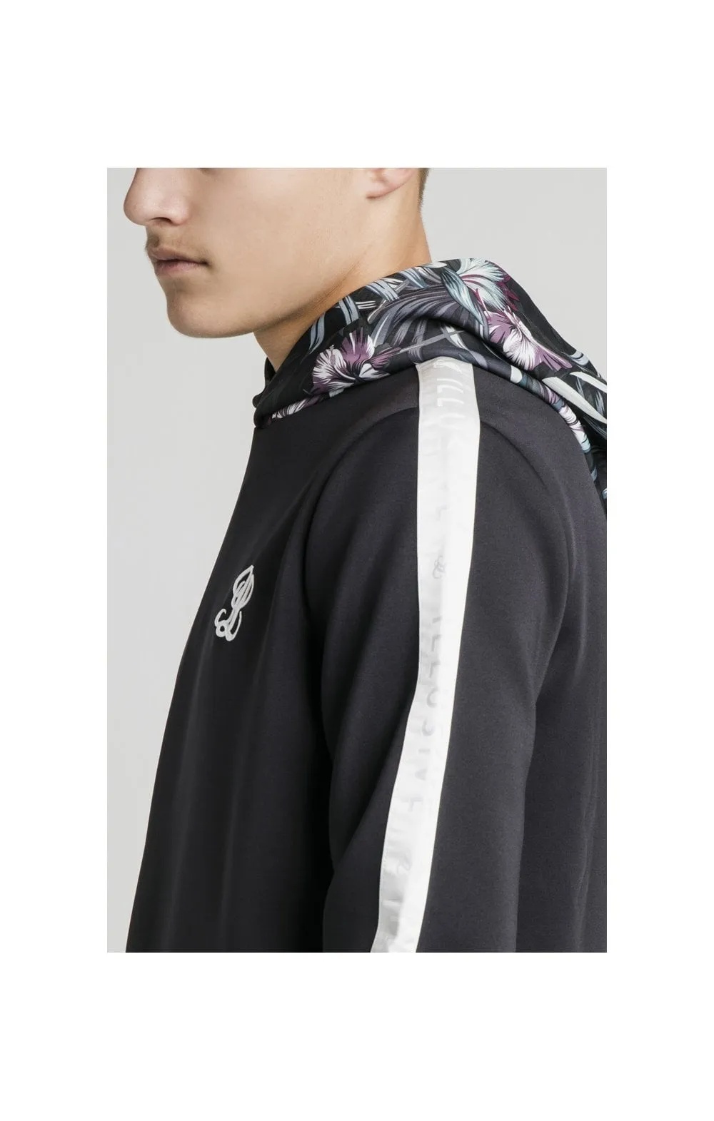 Illusive London Dark Tropical Taped Hoodie - Navy sold by Siksilk product image thumbnail 2