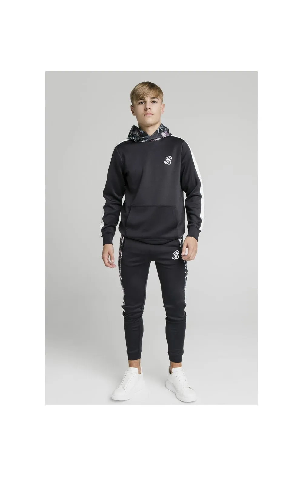 Illusive London Dark Tropical Taped Hoodie - Navy sold by Siksilk product image thumbnail 3