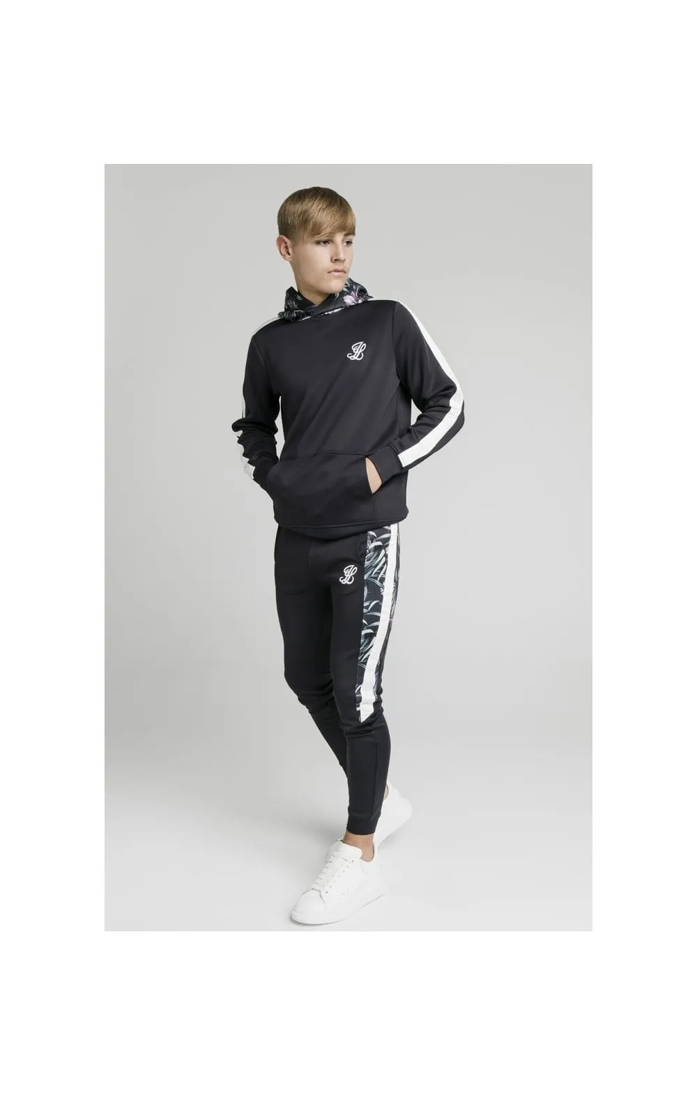 Illusive London Dark Tropical Taped Hoodie - Navy sold by Siksilk product image thumbnail 4
