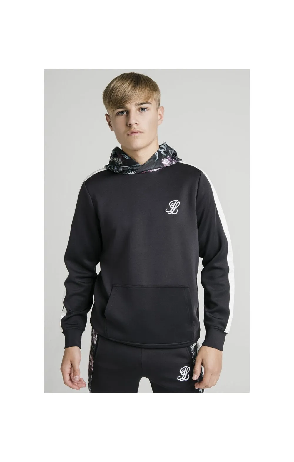 Illusive London Dark Tropical Taped Hoodie - Navy sold by Siksilk