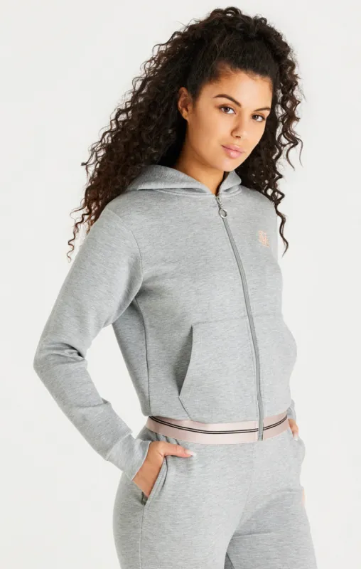 Grey Marl Zip Thru Hoodie sold by Siksilk
