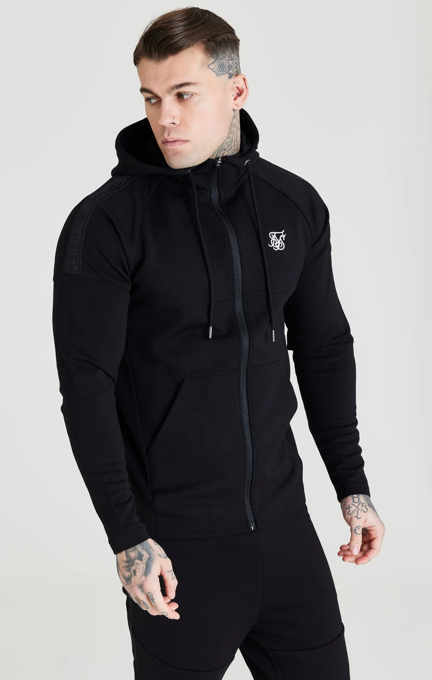 Black Zip Through Hoodie And Short Twin Set sold by Siksilk product image thumbnail 5