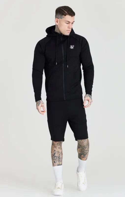 Black Zip Through Hoodie And Short Twin Set made by Siksilk