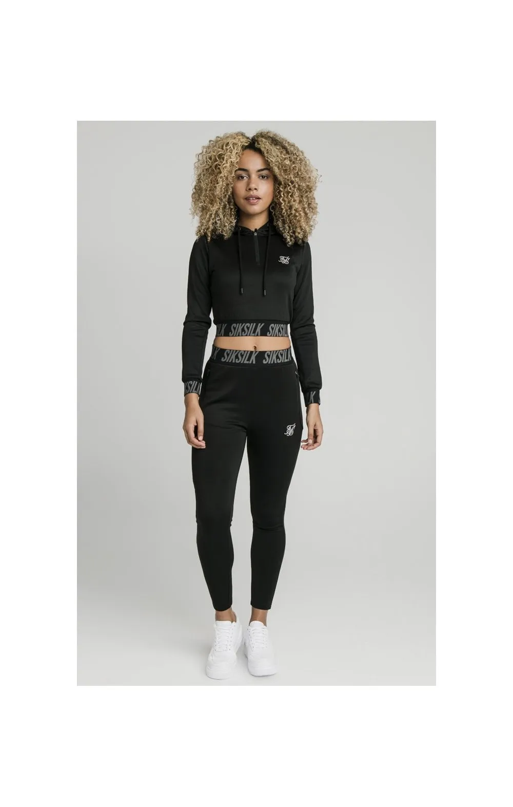 SikSilk Cropped Gym Track Top - Black sold by Siksilk product image thumbnail 4