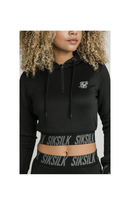 SikSilk Cropped Gym Track Top - Black sold by Siksilk