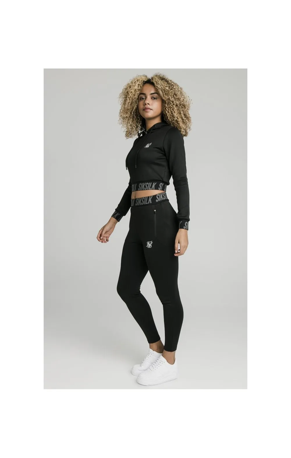 SikSilk Cropped Gym Track Top - Black sold by Siksilk product image thumbnail 5