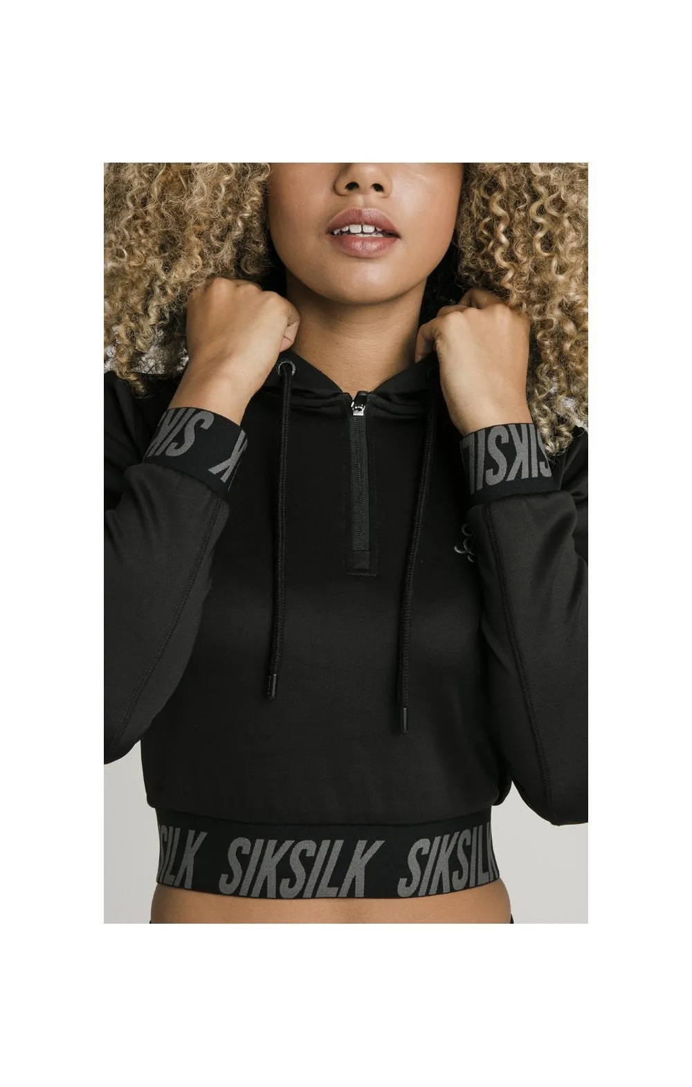 SikSilk Cropped Gym Track Top - Black sold by Siksilk product image thumbnail 2