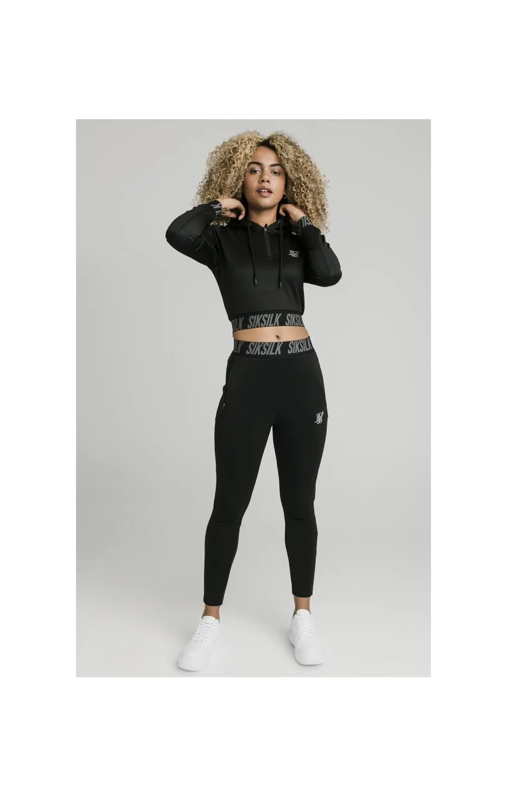 SikSilk Cropped Gym Track Top - Black sold by Siksilk product image thumbnail 3