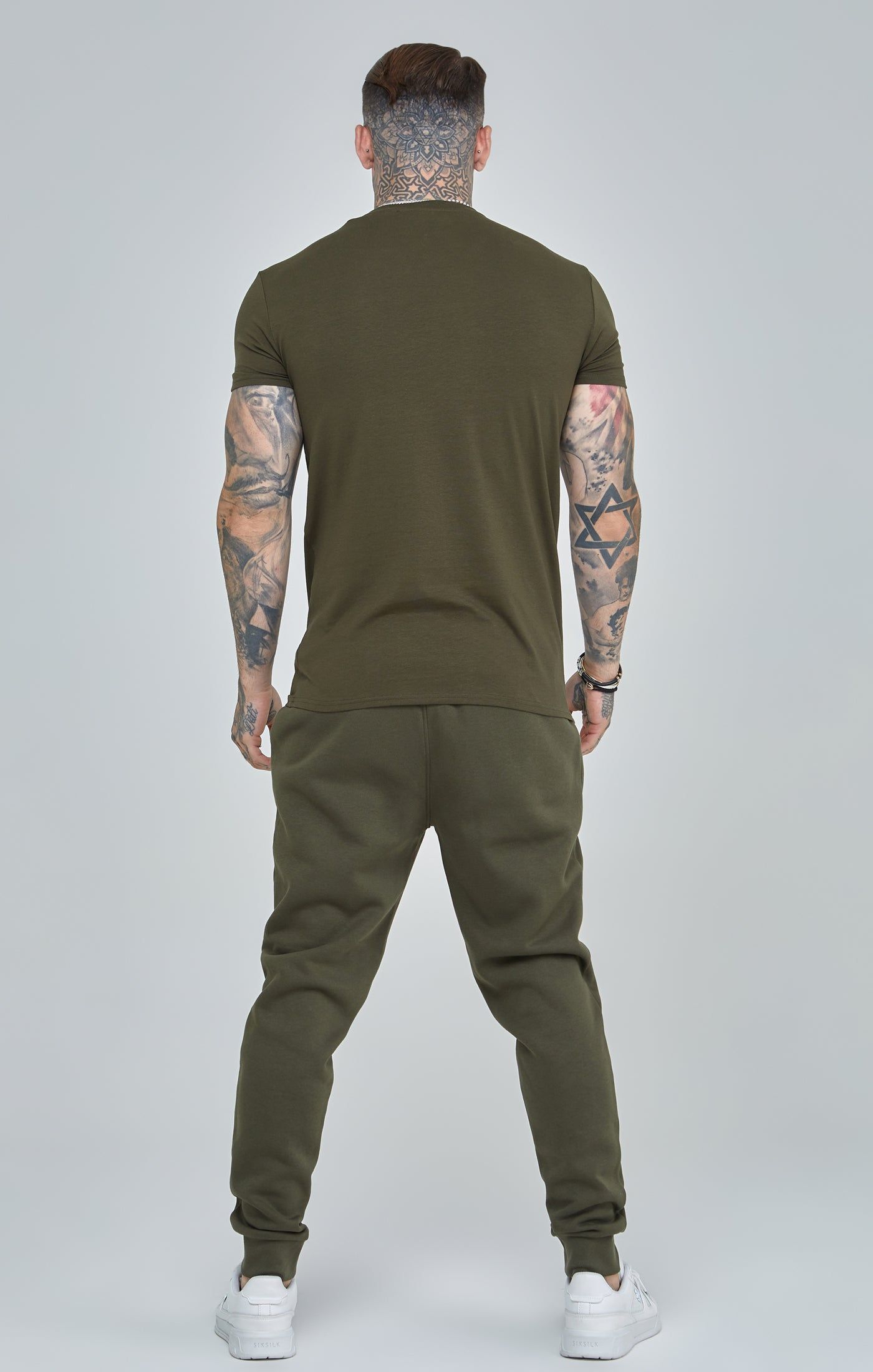 Khaki Essential Short Sleeve Muscle Fit T-Shirt sold by Siksilk product image thumbnail 5