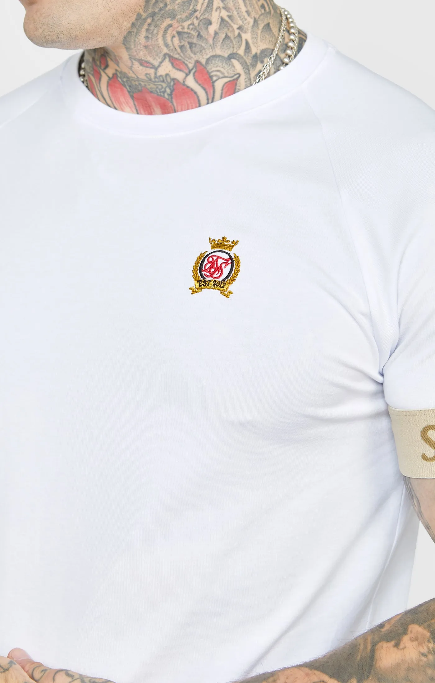White Crest Elasticated Cuff T-Shirt sold by Siksilk product image thumbnail 2