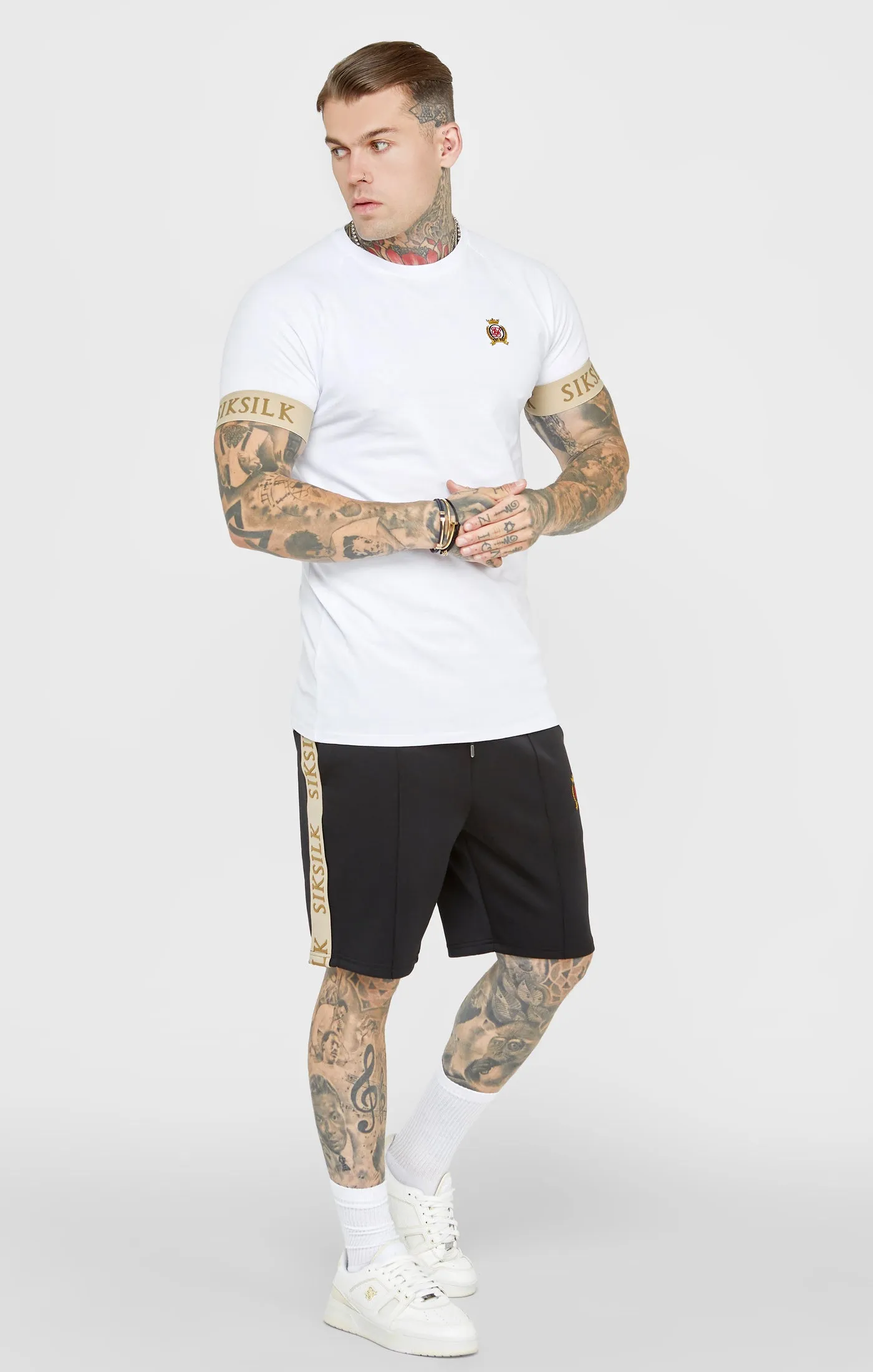 White Crest Elasticated Cuff T-Shirt sold by Siksilk product image thumbnail 3