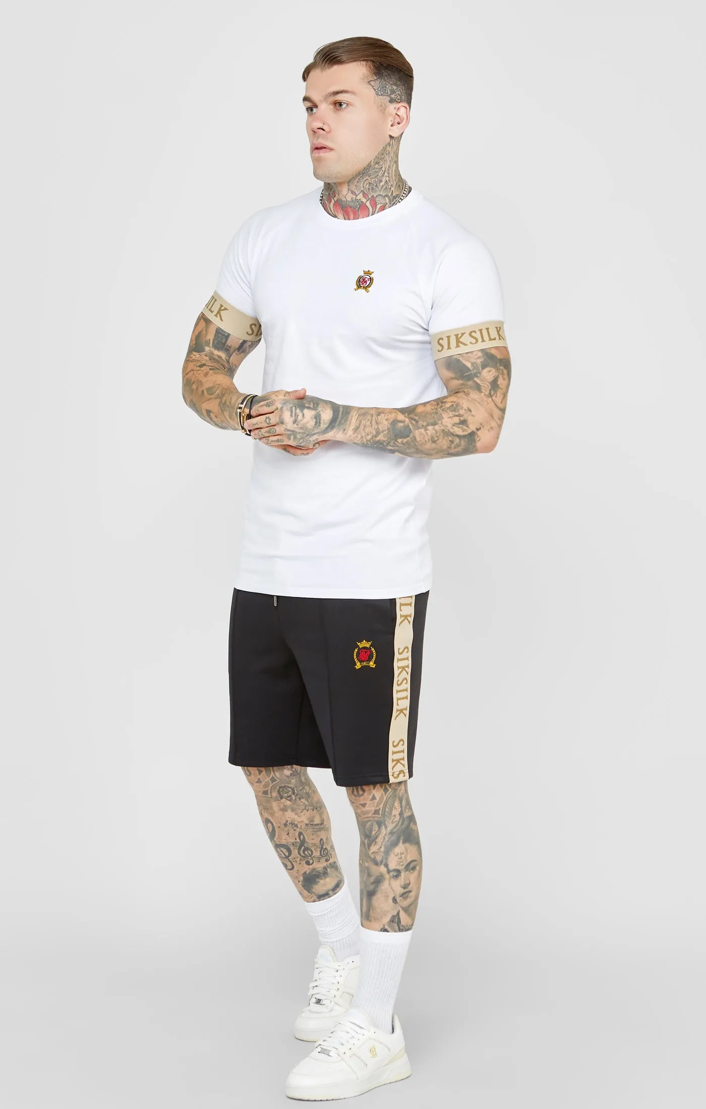 White Crest Elasticated Cuff T-Shirt sold by Siksilk product image thumbnail 4