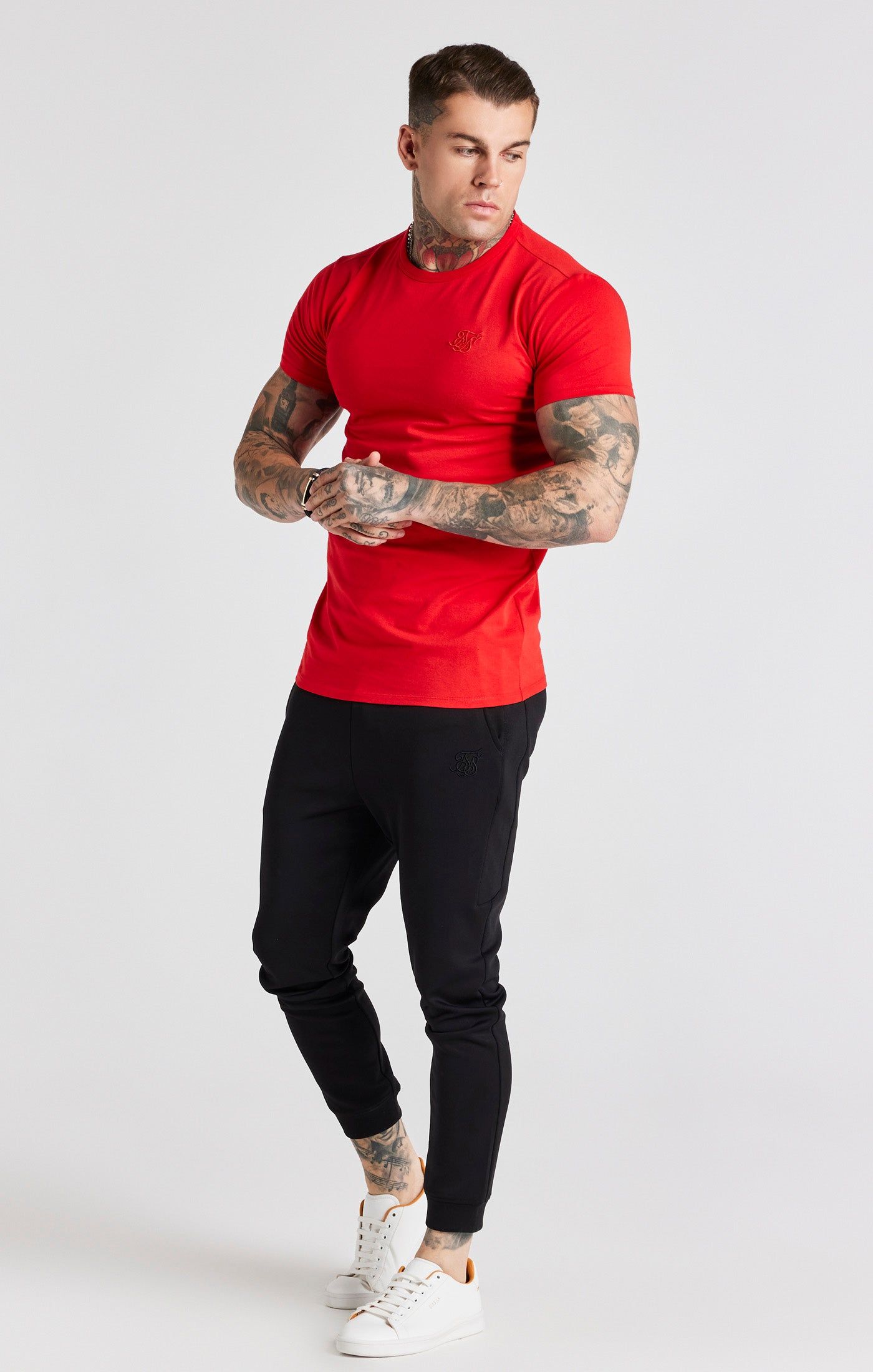 Red Short Sleeve Muscle Fit T-Shirt sold by Siksilk product image thumbnail 3