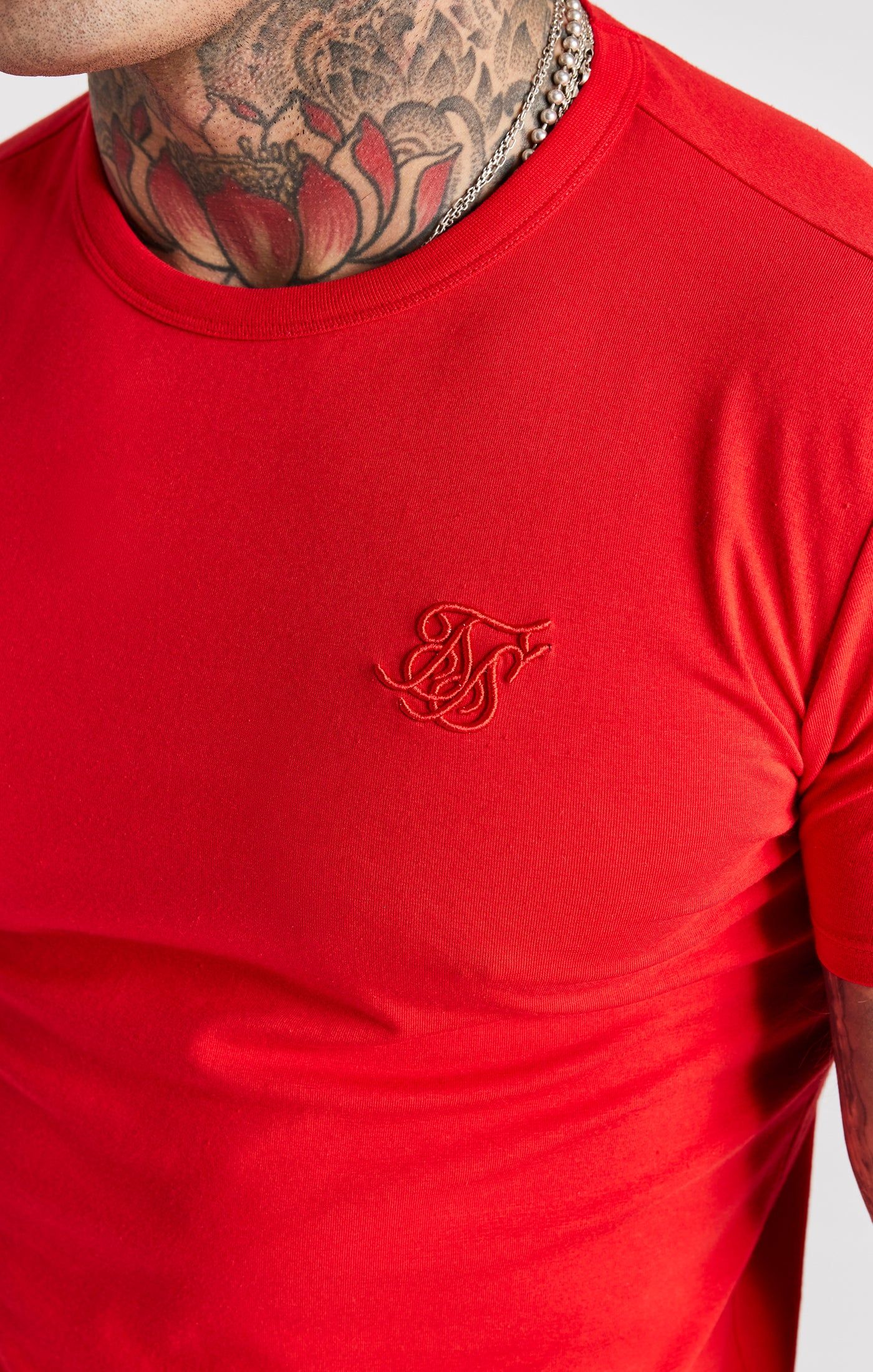 Red Short Sleeve Muscle Fit T-Shirt sold by Siksilk product image thumbnail 2