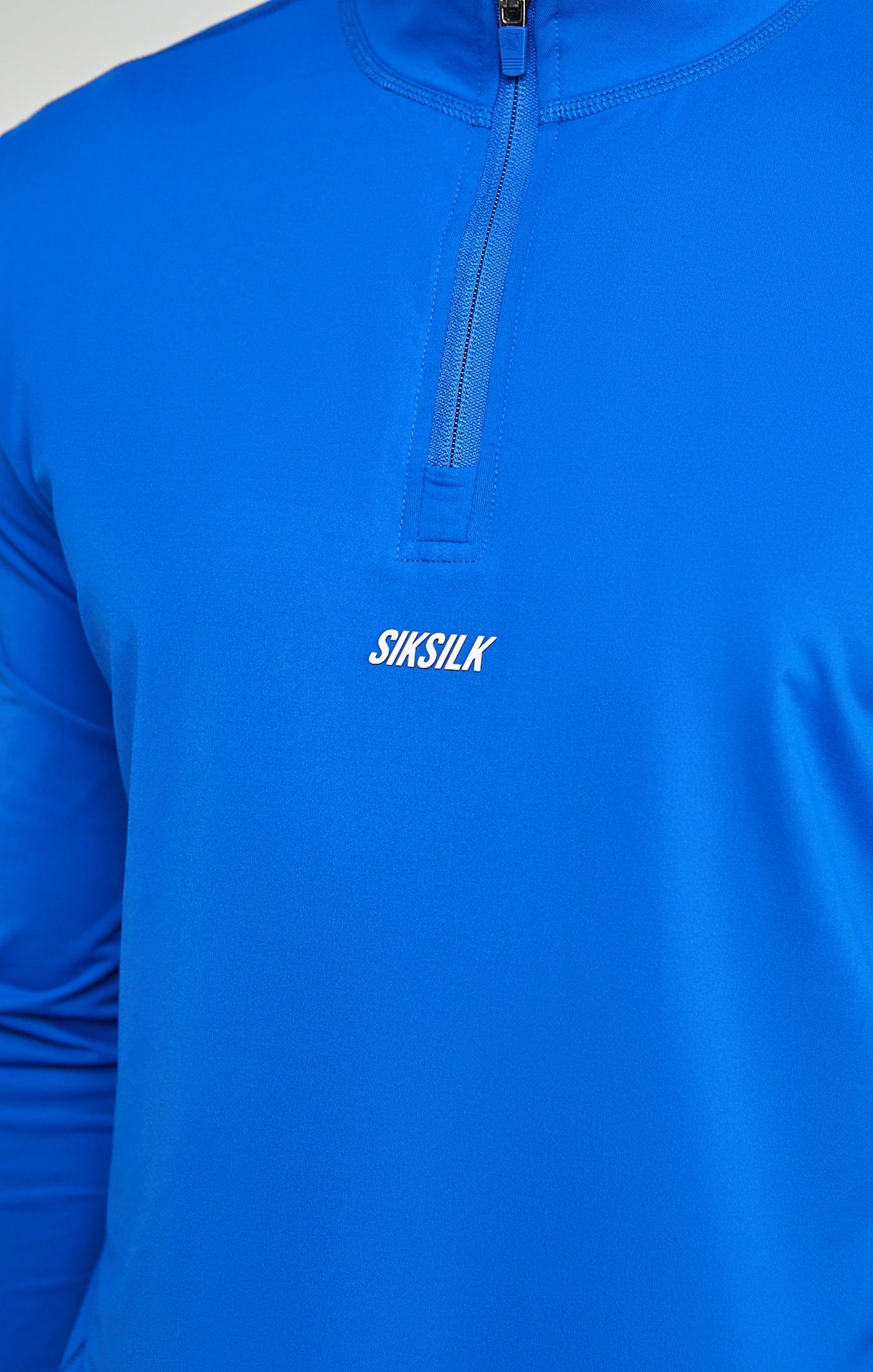 Blue Sports Muscle Fit Quarter Zip Long Sleeve Top sold by Siksilk product image thumbnail 3