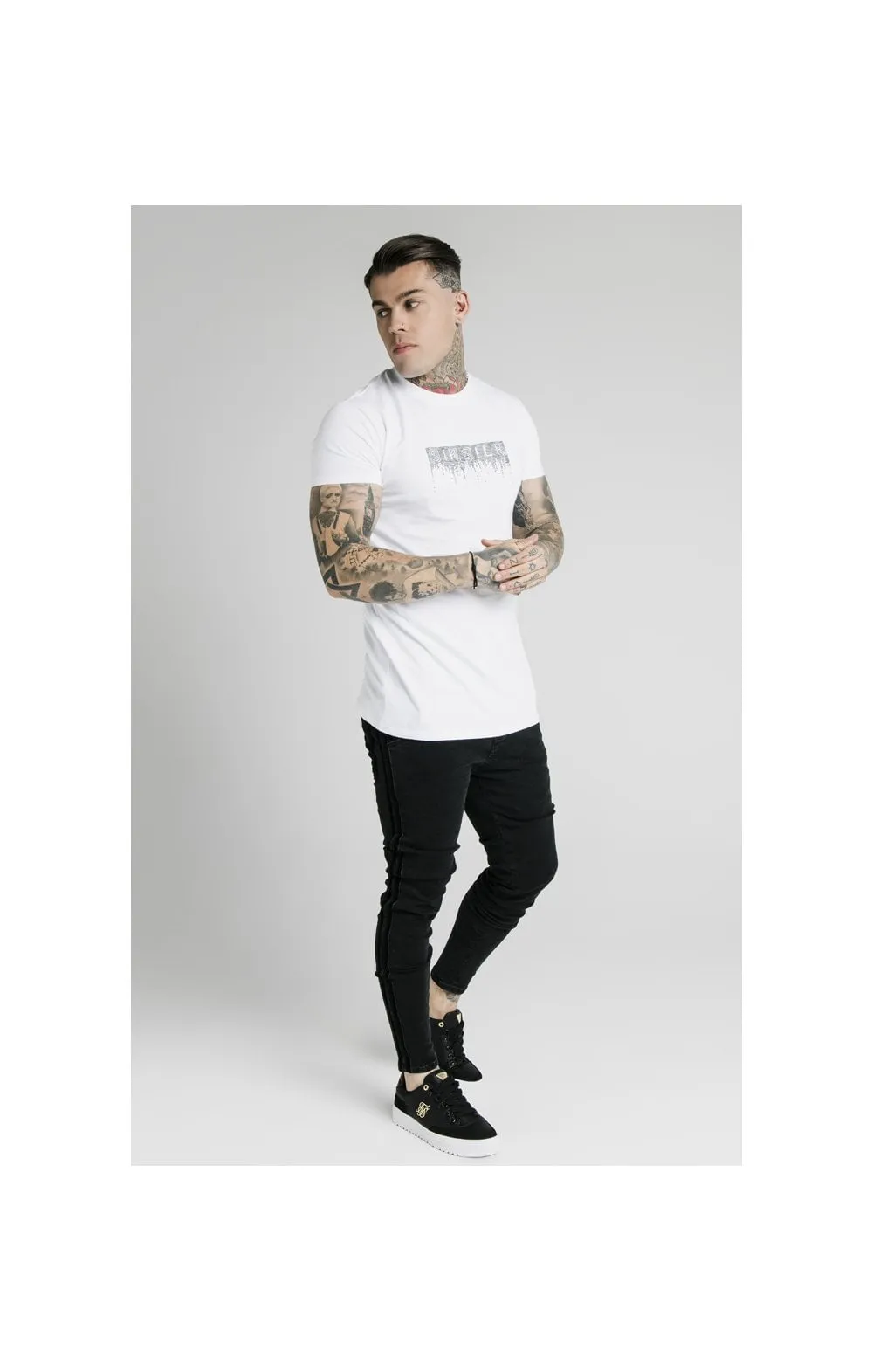 SikSilk Skinny Velour Stripe Jeans – Black sold by Siksilk product image thumbnail 5