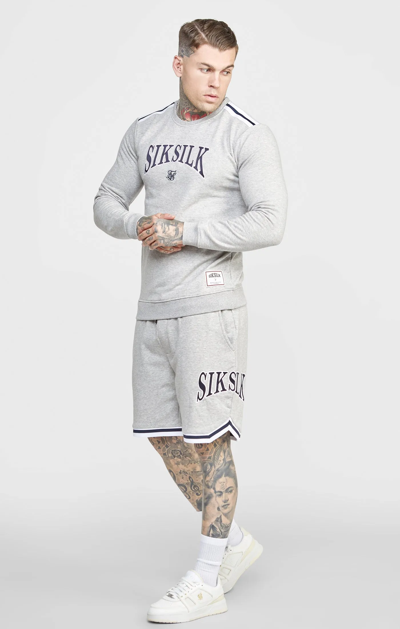 Grey Marl Collegiate Relaxed Fit Short sold by Siksilk product image thumbnail 3