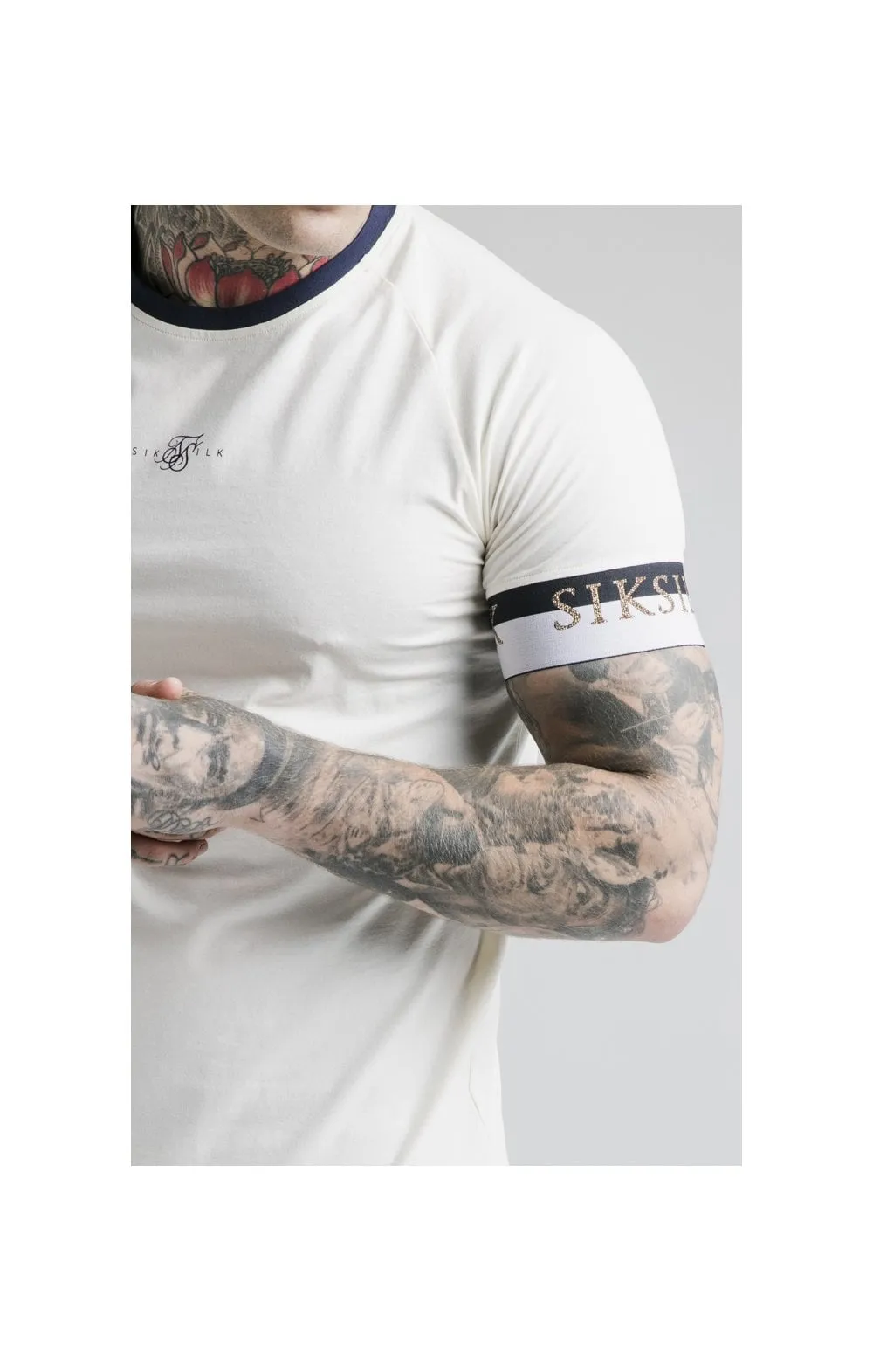 SikSilk Deluxe Ringer Tech Tee - Off White sold by Siksilk product image thumbnail 2