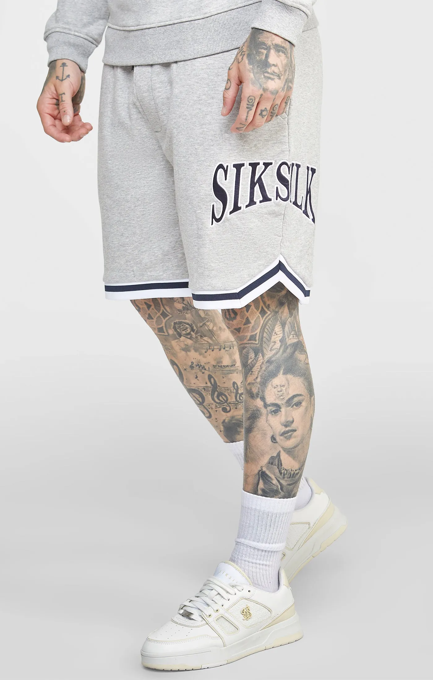 Grey Marl Collegiate Relaxed Fit Short sold by Siksilk