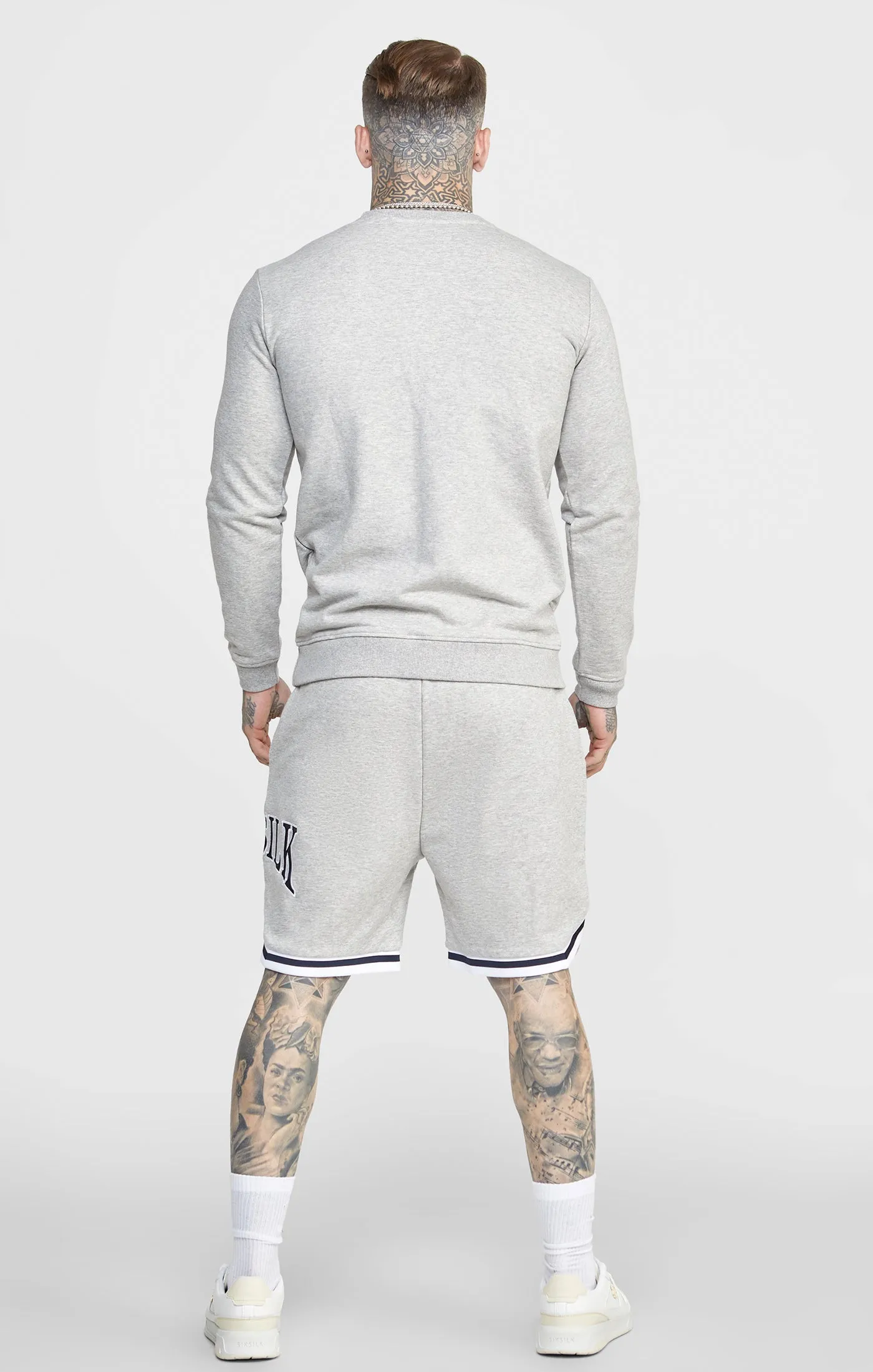 Grey Marl Collegiate Relaxed Fit Short sold by Siksilk product image thumbnail 5