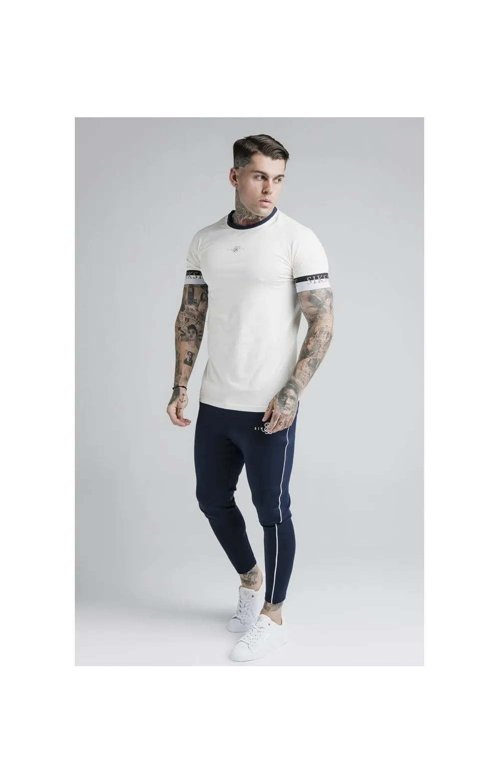 SikSilk Deluxe Ringer Tech Tee - Off White sold by Siksilk product image thumbnail 3