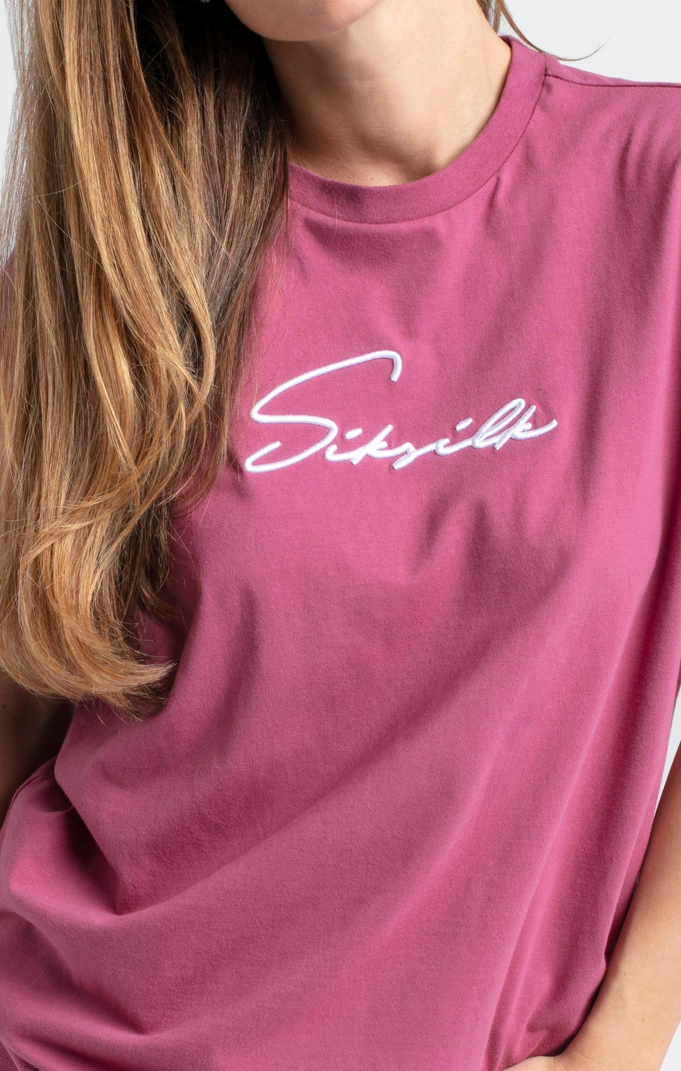 Pink Signature Boyfriend T-Shirt sold by Siksilk product image thumbnail 3