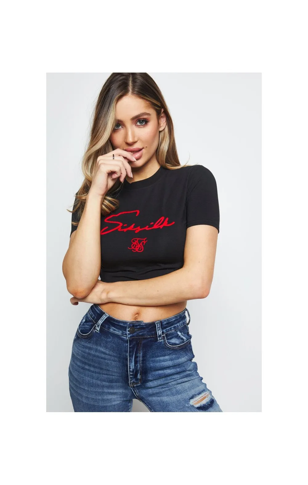 SikSilk Flock Crop Tee - Black sold by Siksilk product image thumbnail 3