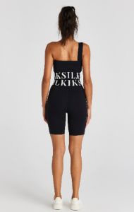 Black One Shoulder Crop Top sold by Siksilk