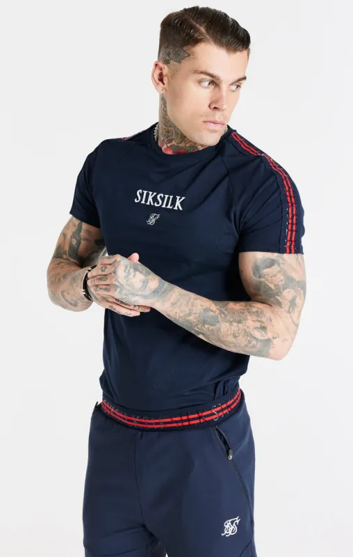 Navy Muscle Fit T-Shirt sold by Siksilk