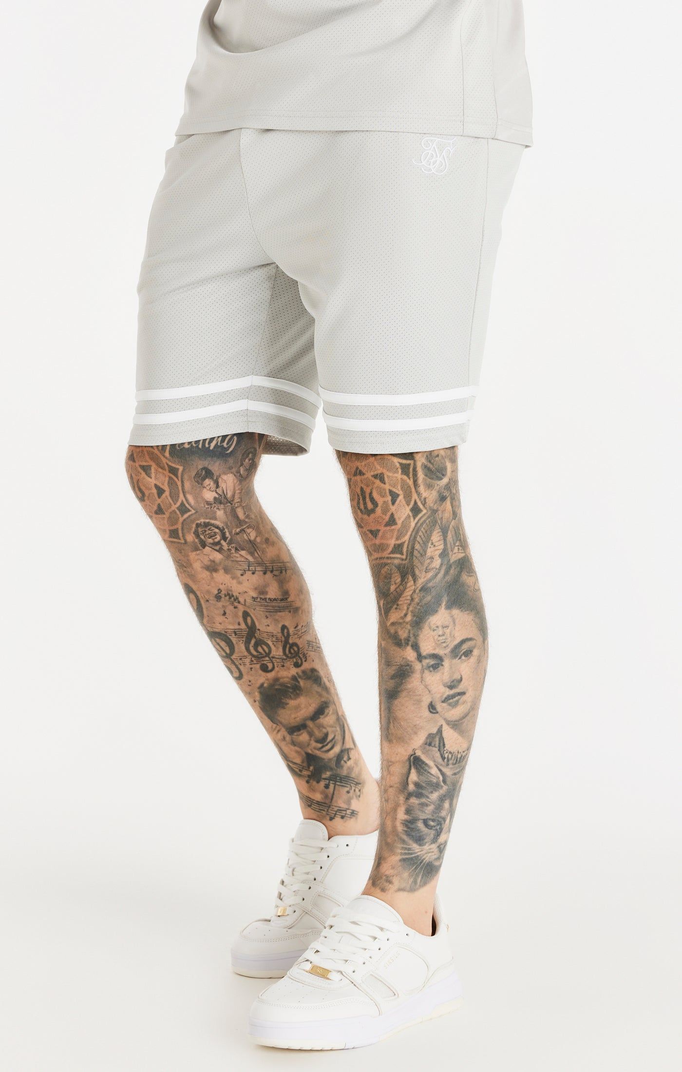 Grey Relaxed Mesh Bound Short sold by Siksilk