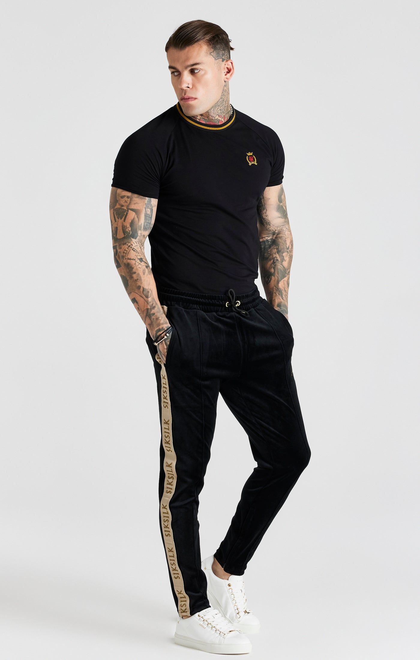 Black Crest Muscle Fit T-Shirt sold by Siksilk product image thumbnail 3