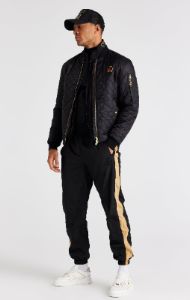Black Quilted Jacket sold by Siksilk