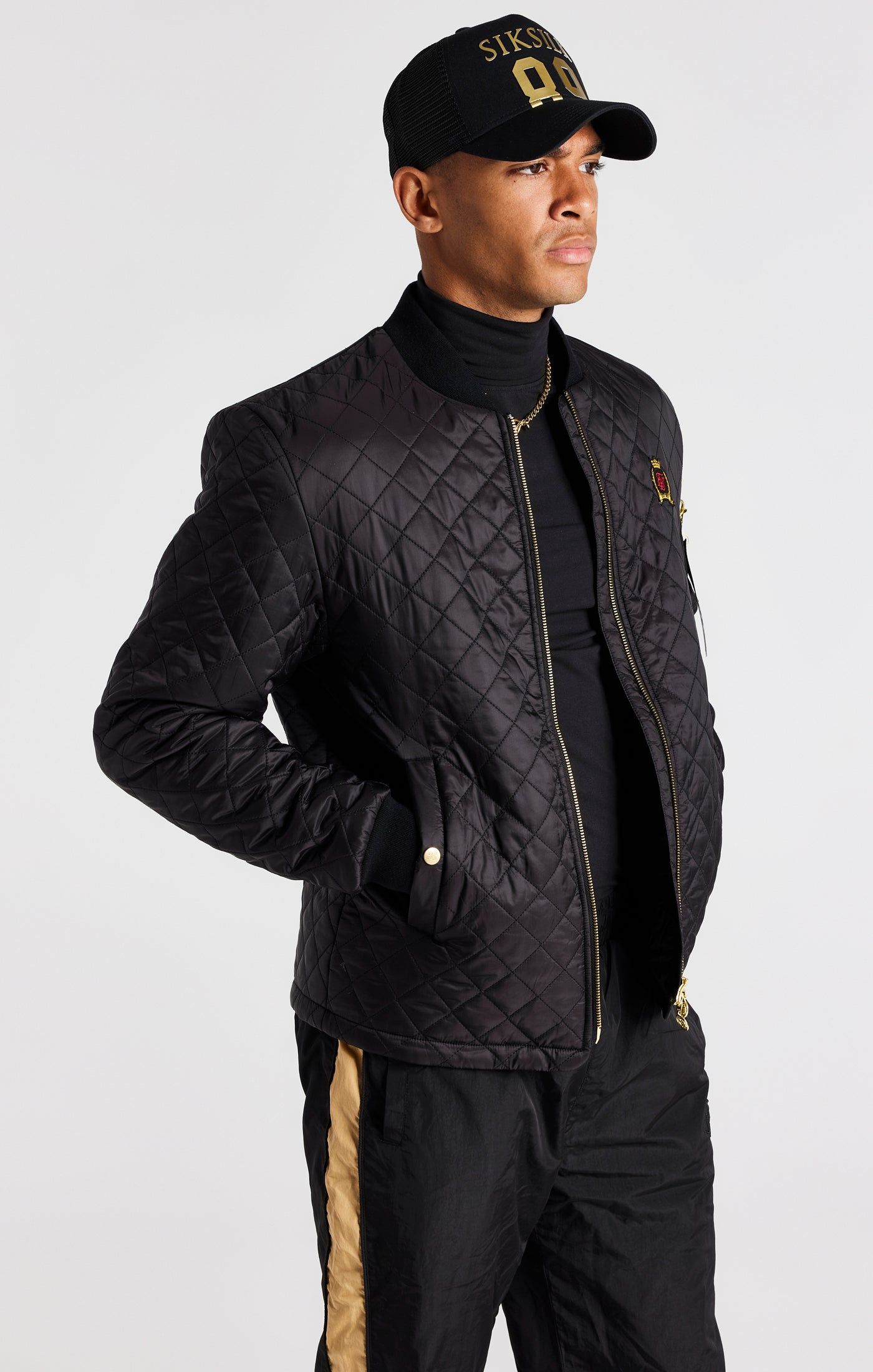 Black Quilted Jacket sold by Siksilk product image thumbnail 11