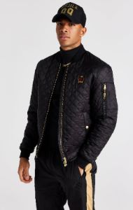 Black Quilted Jacket sold by Siksilk