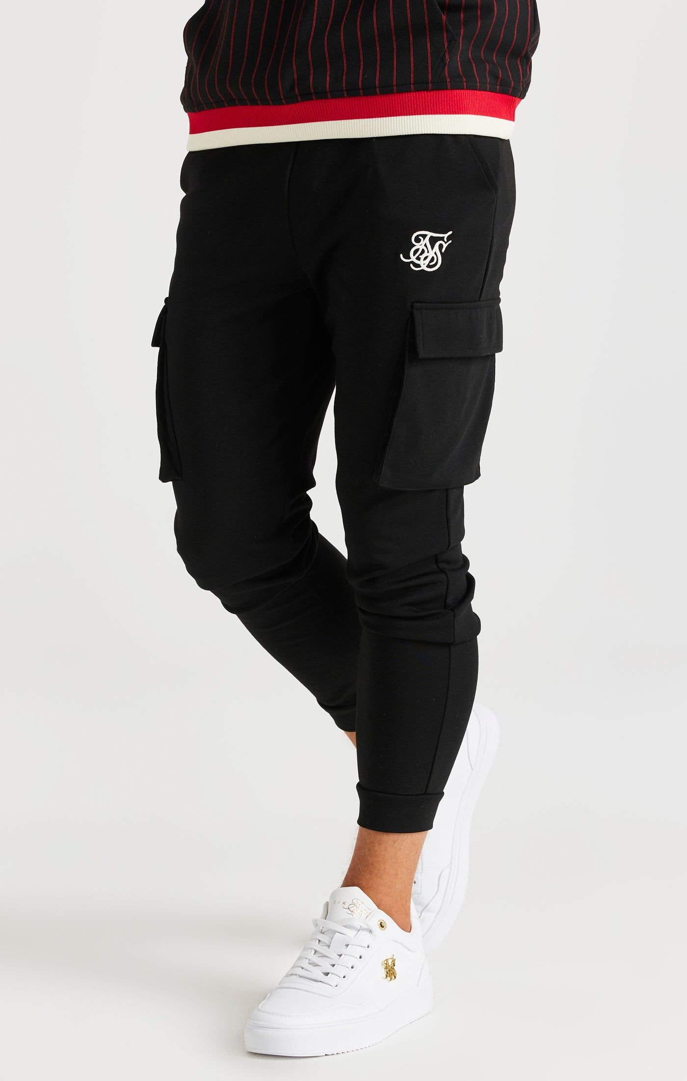 SikSilk Retro Classic Cargo Pants - Black sold by Siksilk