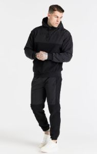 Black Hybrid Overhead Hoodie sold by Siksilk