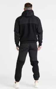 Black Hybrid Overhead Hoodie sold by Siksilk