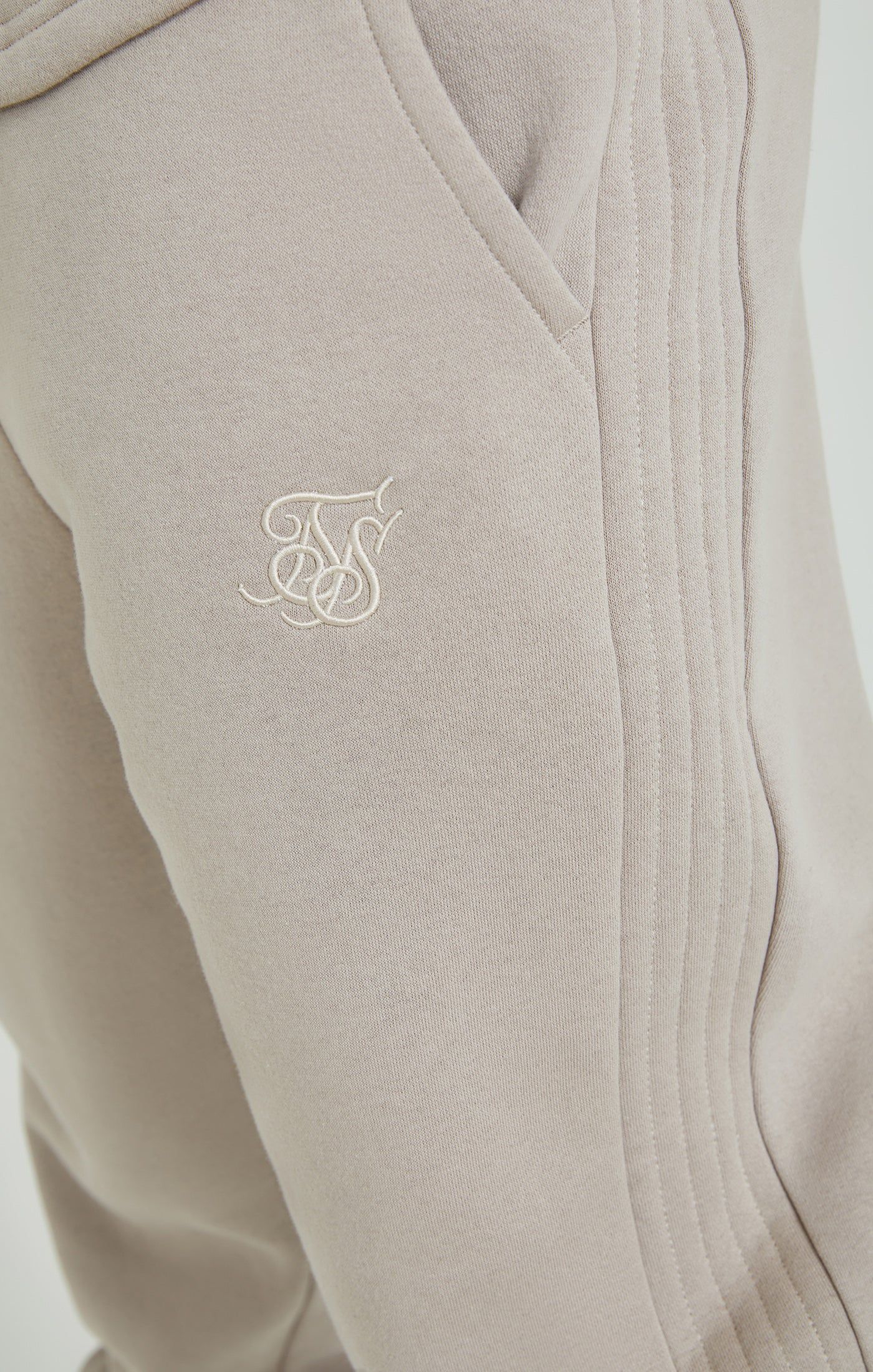 Beige Panelled Relaxed Fit Joggers sold by Siksilk product image thumbnail 6