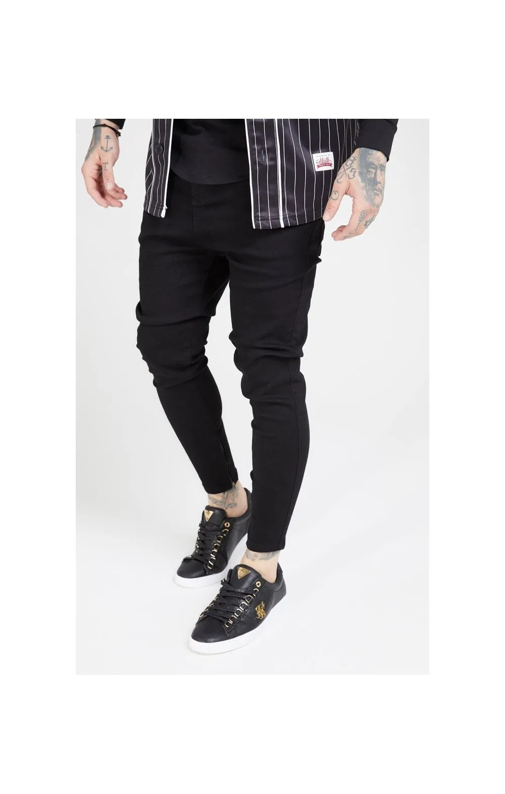 SikSilk Drop Crotch Jeans – Black sold by Siksilk