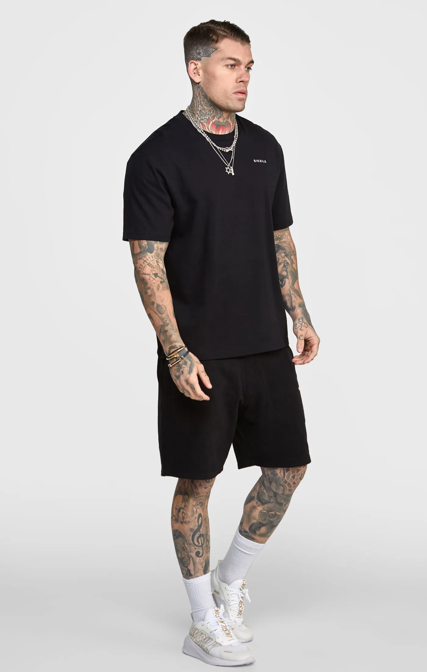 Black Oversized Back Logo T-Shirt sold by Siksilk product image thumbnail 4