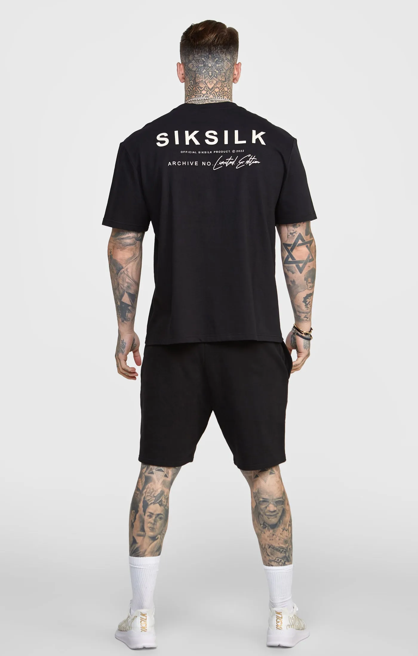 Black Oversized Back Logo T-Shirt sold by Siksilk product image thumbnail 5