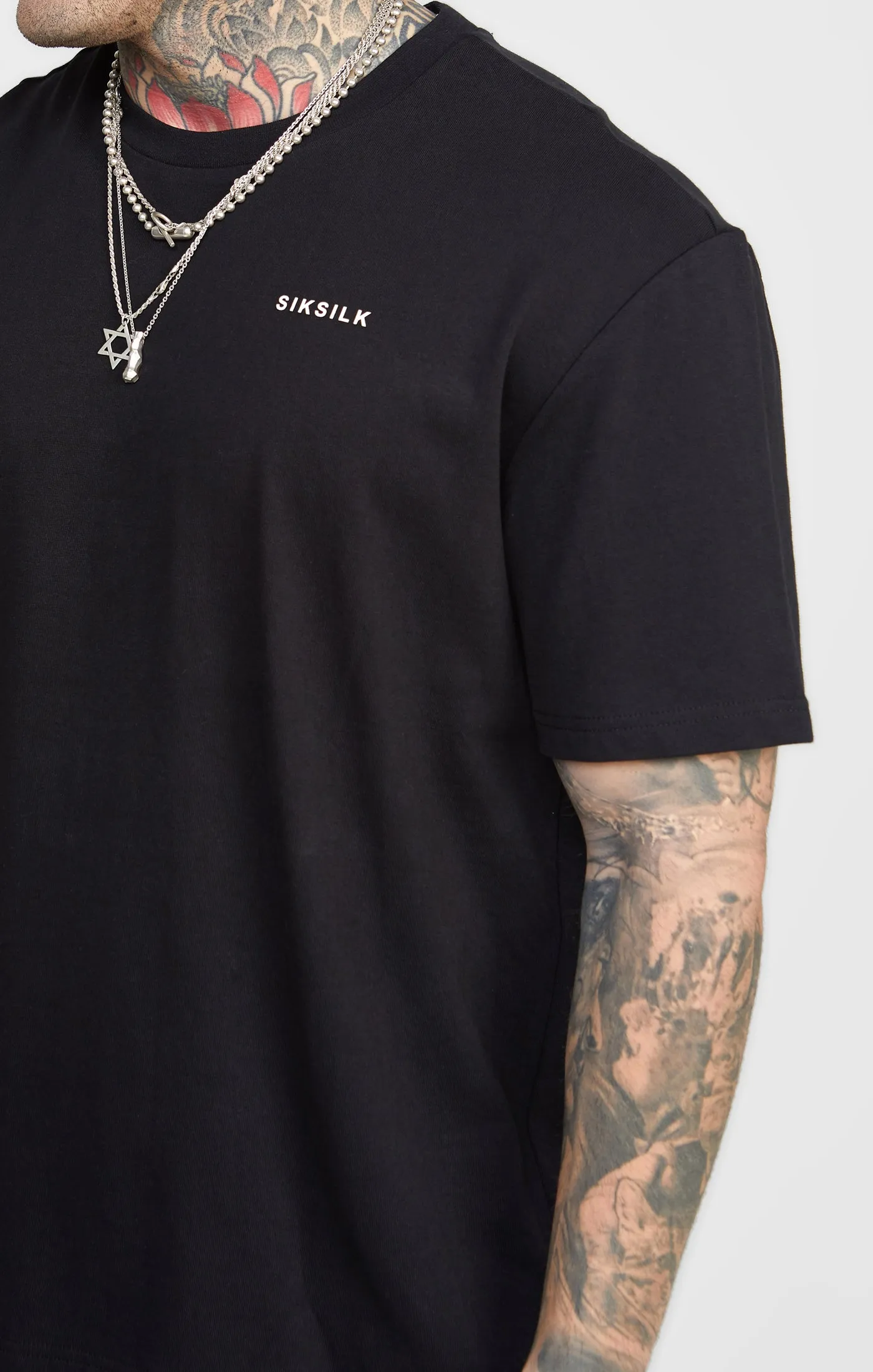 Black Oversized Back Logo T-Shirt sold by Siksilk product image thumbnail 2