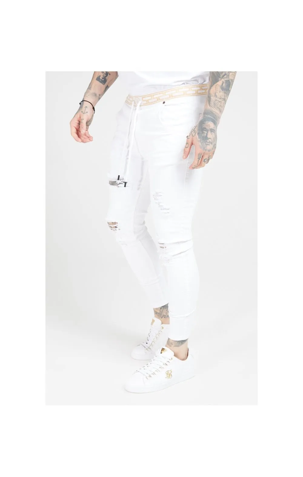 SikSilk Skinny Distressed Denims – White sold by Siksilk product image thumbnail 2