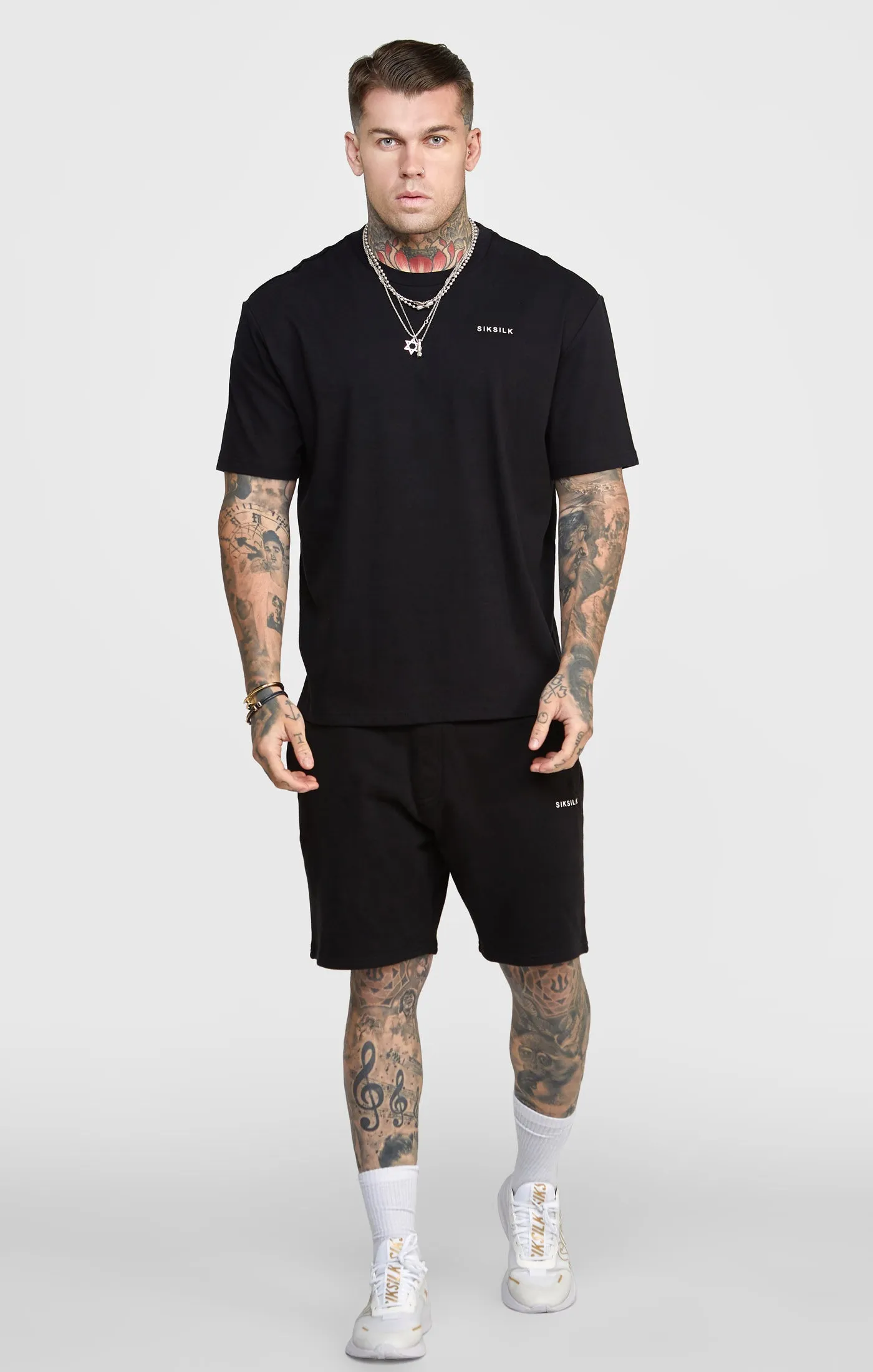 Black Oversized Back Logo T-Shirt sold by Siksilk product image thumbnail 3