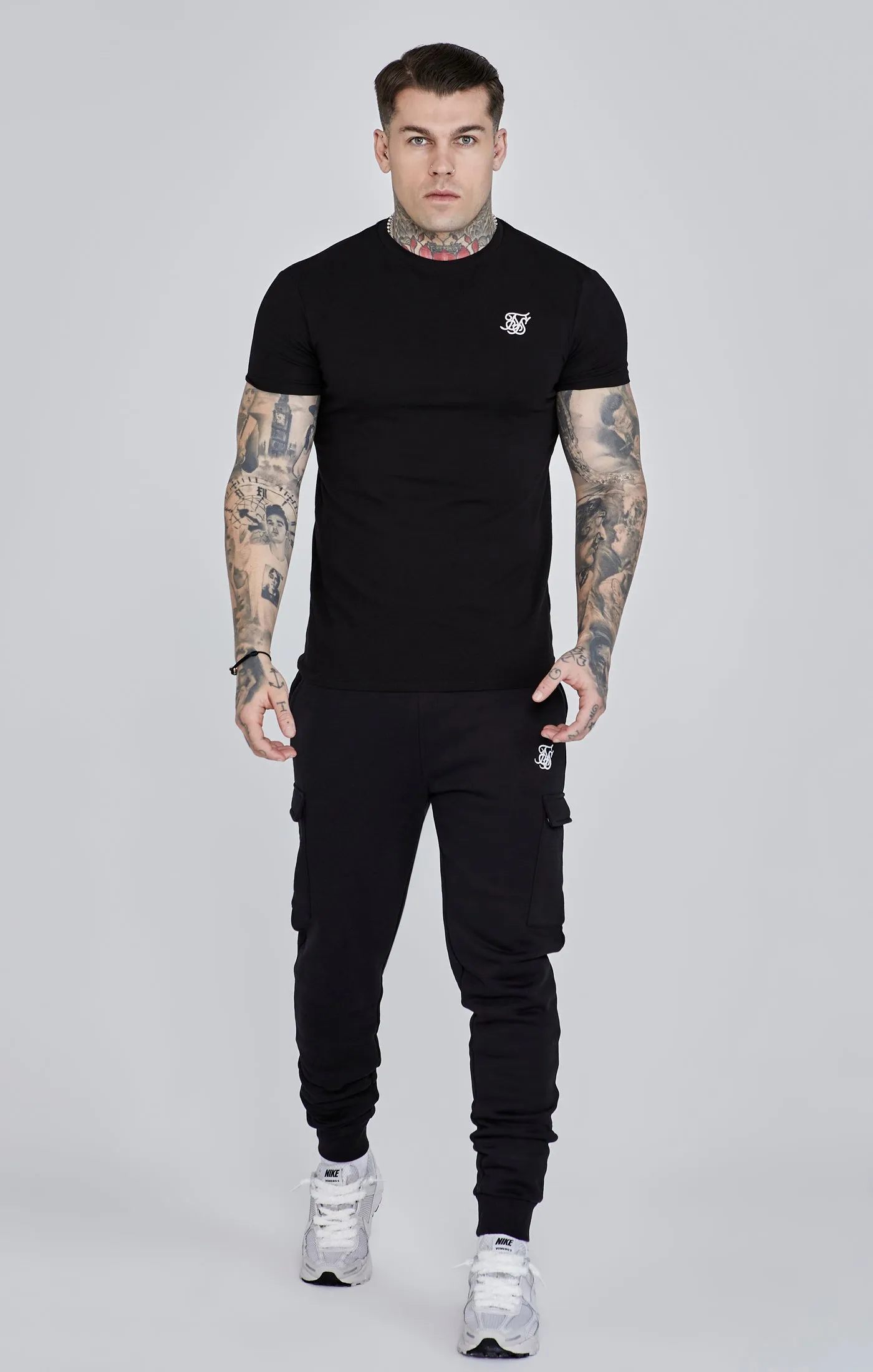 Black Essential Cargo Jogger sold by Siksilk product image thumbnail 2