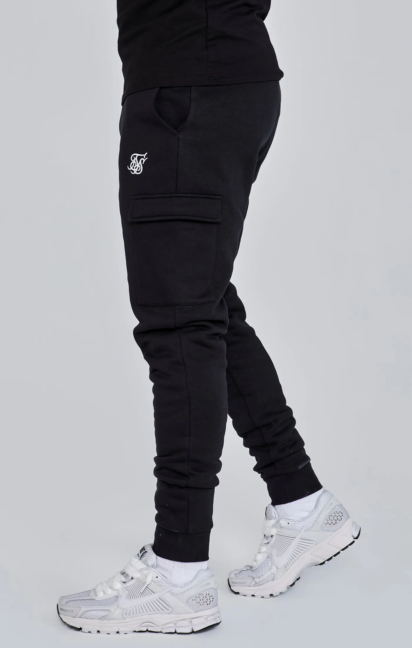 Black Essential Cargo Jogger sold by Siksilk product image thumbnail 3
