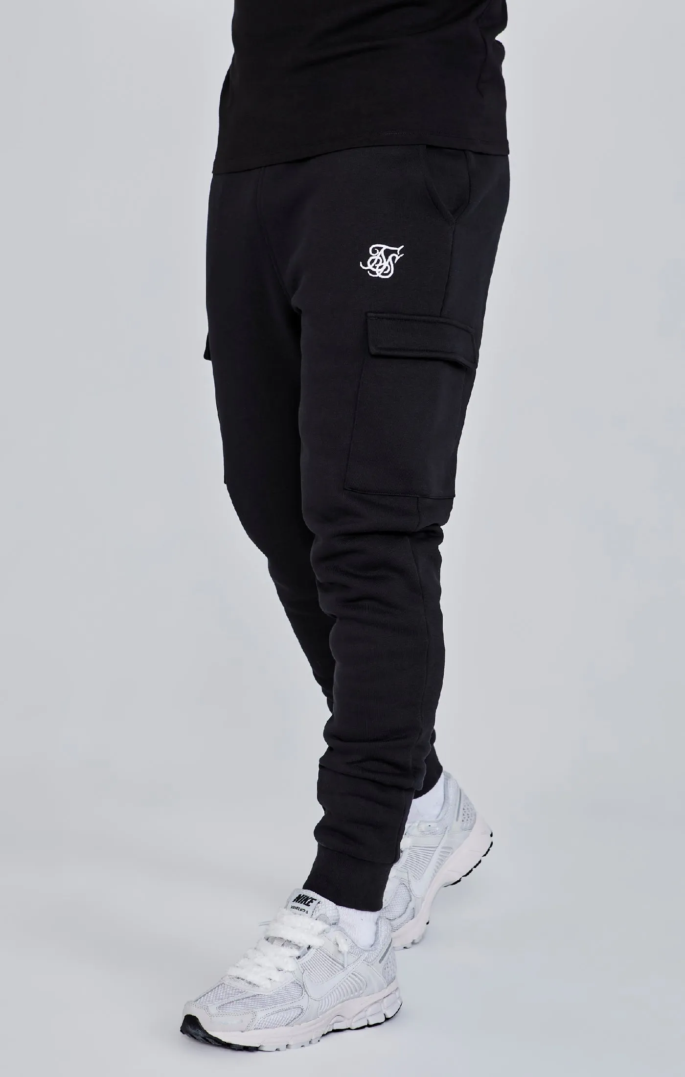 Black Essential Cargo Jogger sold by Siksilk