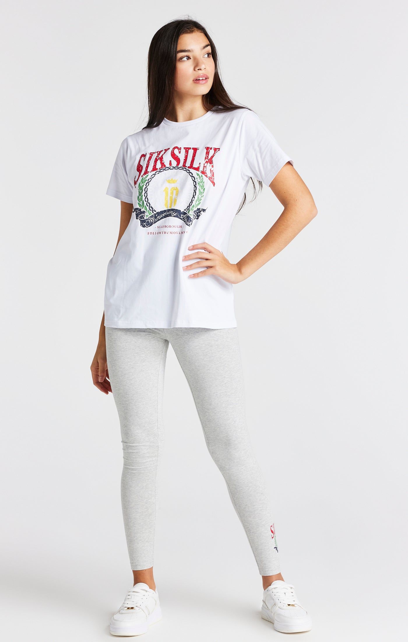 Girls Grey Marl Varsity Legging sold by Siksilk product image thumbnail 3