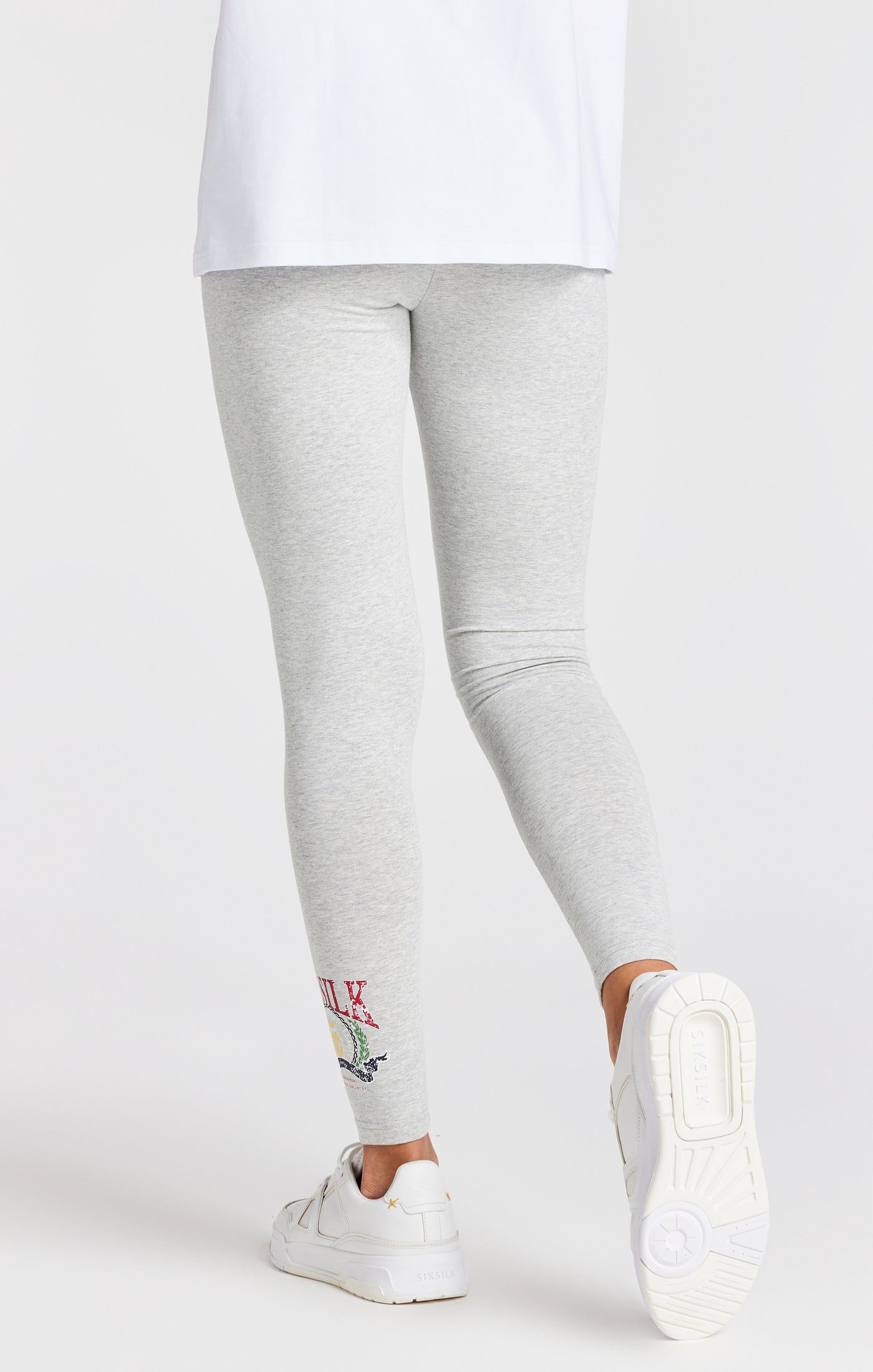 Girls Grey Marl Varsity Legging sold by Siksilk product image thumbnail 4